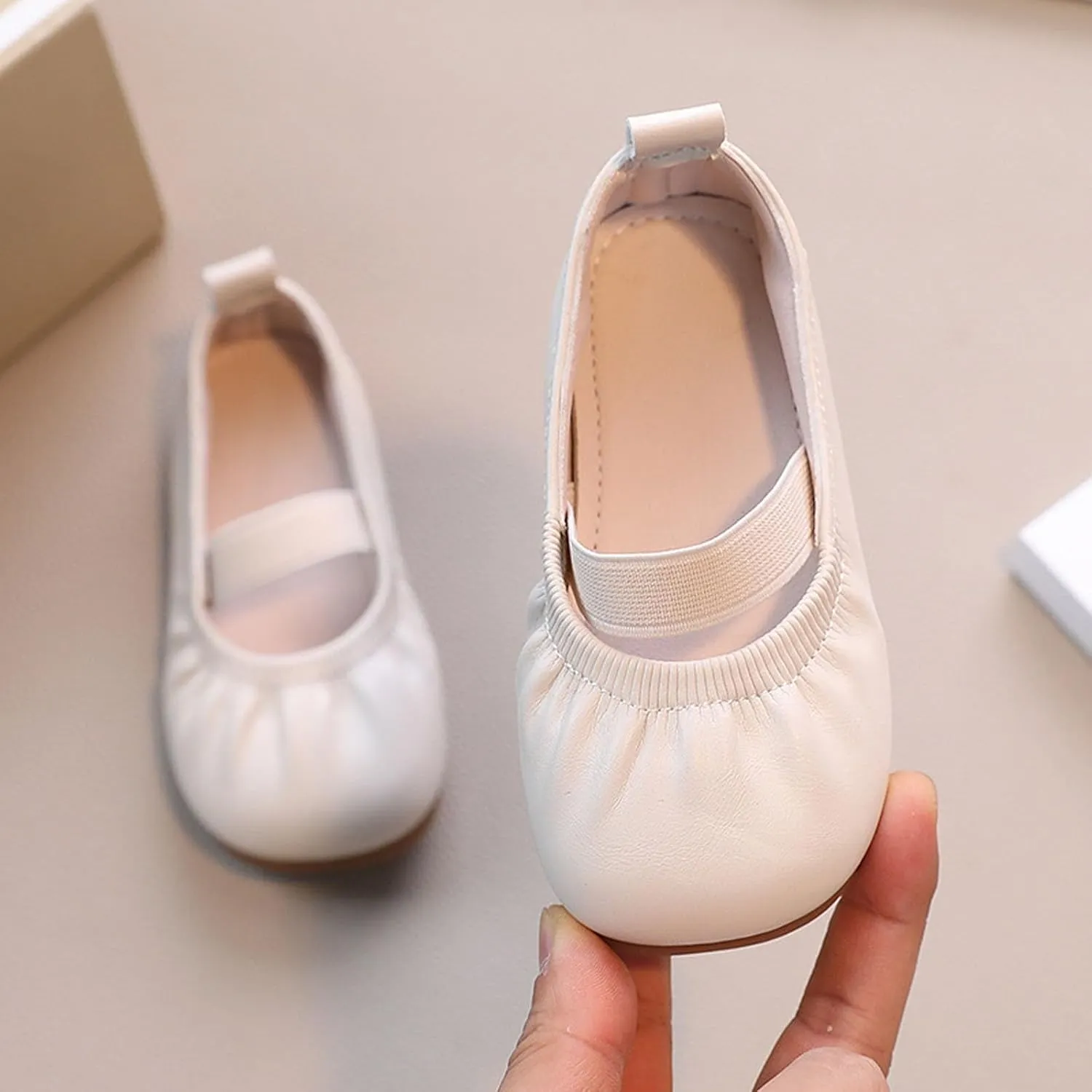 Toddler Ballet Shoes for Girls Soft Leather Ballet Slippers Ballet Shoes Dance Shoes for Girls Square Toe Ballet Flat