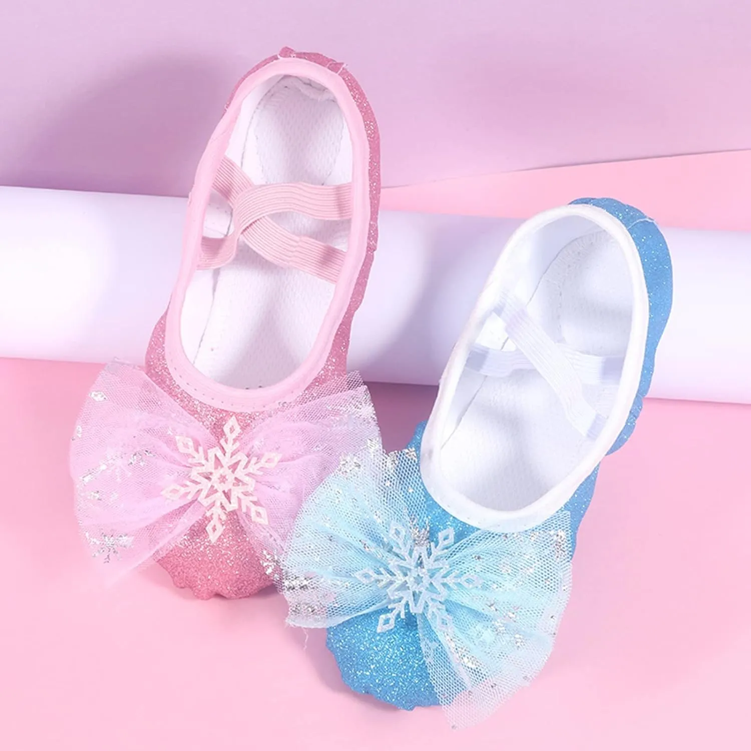 Toddler Ballet Shoes for Girls, Soft Leather Ballet Slippers, Yoga Dance Shoes for Girls (Toddler/Little/Big Kids)