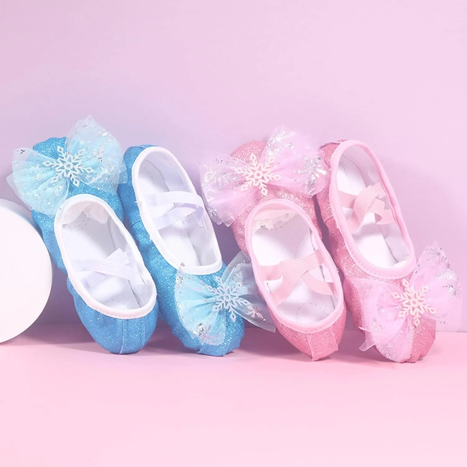 Toddler Ballet Shoes for Girls, Soft Leather Ballet Slippers, Yoga Dance Shoes for Girls (Toddler/Little/Big Kids)