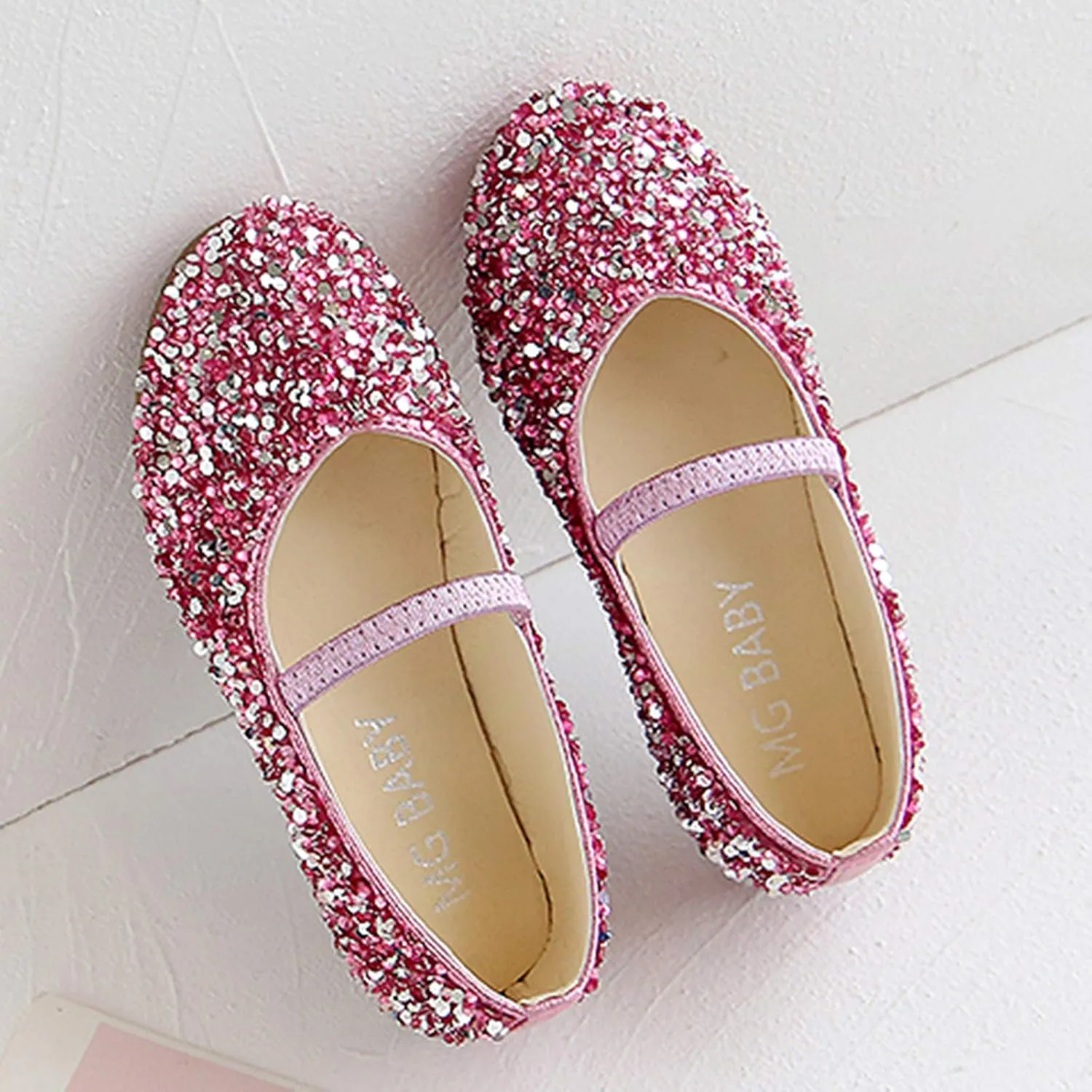 Toddler Flower Girl Dress Shoes Girl Ballet Flats Party School Shoes Wedding Princess Girls Dance Leather Shoes Sequined