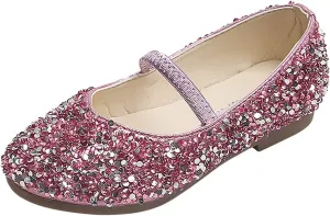 Toddler Flower Girl Dress Shoes Girl Ballet Flats Party School Shoes Wedding Princess Girls Dance Leather Shoes Sequined