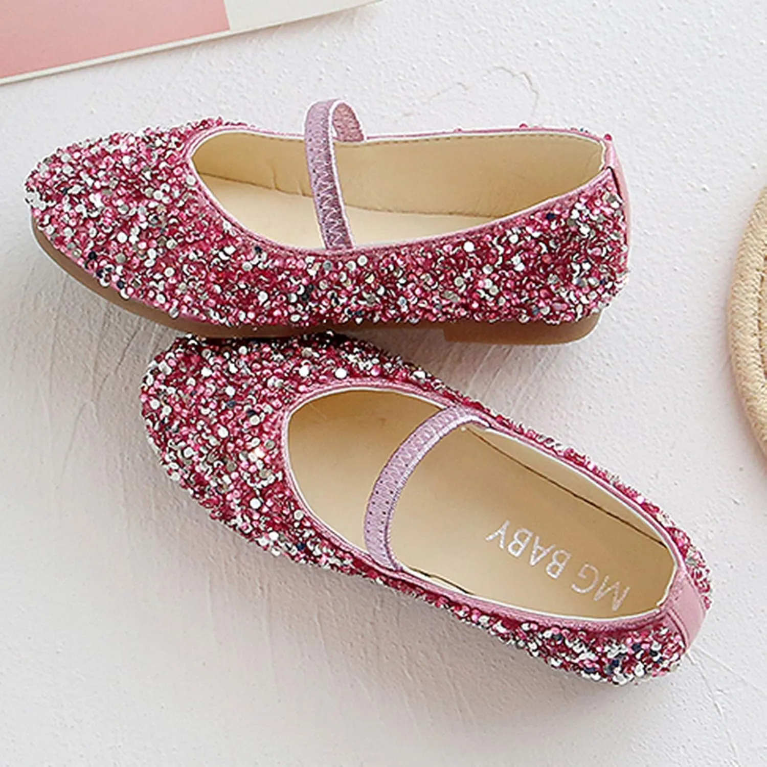 Toddler Flower Girl Dress Shoes Girl Ballet Flats Party School Shoes Wedding Princess Girls Dance Leather Shoes Sequined