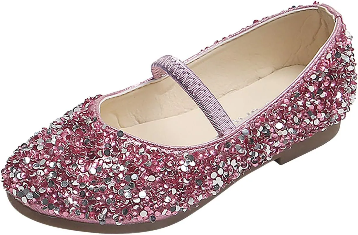 Toddler Flower Girl Dress Shoes Girl Ballet Flats Party School Shoes Wedding Princess Girls Dance Leather Shoes Sequined