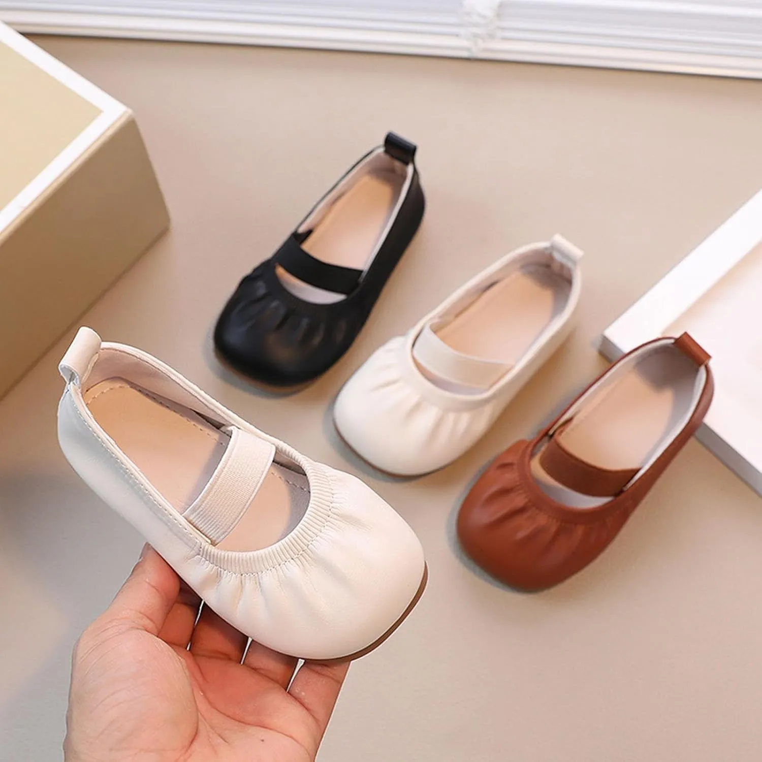 Toddler Flower Girl Dress Shoes Girl Party School Shoes Square Toe Ballerina Ballet Flats Wedding Girl Little Girl Shoes