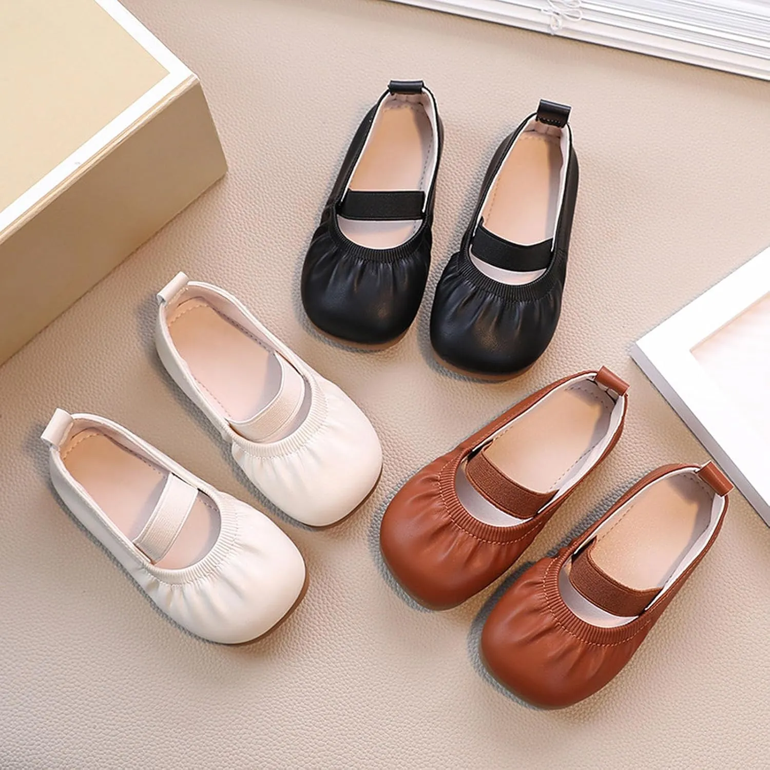 Toddler Flower Girl Dress Shoes Girl Party School Shoes Square Toe Ballerina Ballet Flats Wedding Girl Little Girl Shoes