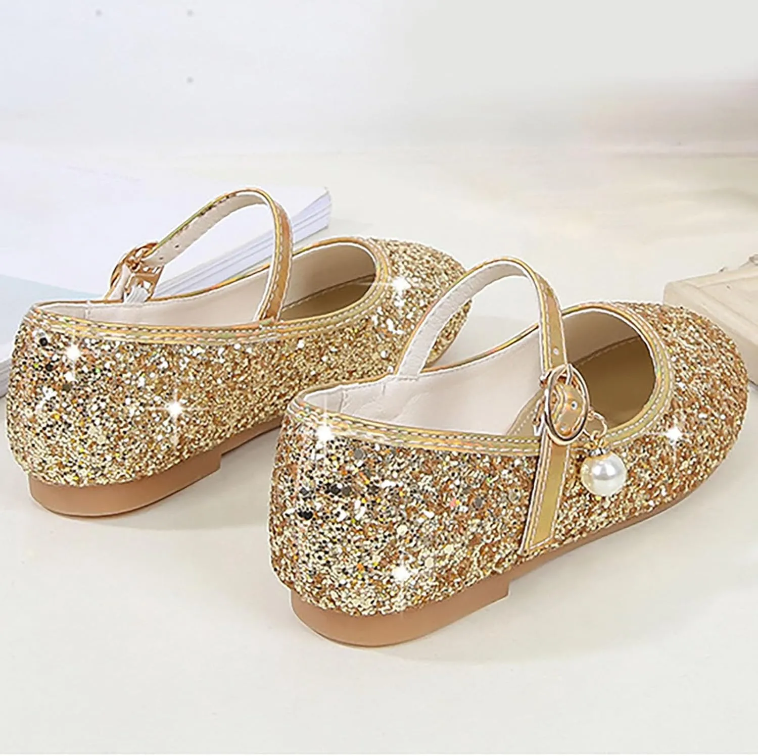 Toddler Flower Girl Dress Shoes Rhinstones Mary Jane Ballet Flats Party Wedding Toddler Little Kid Princess Shoes