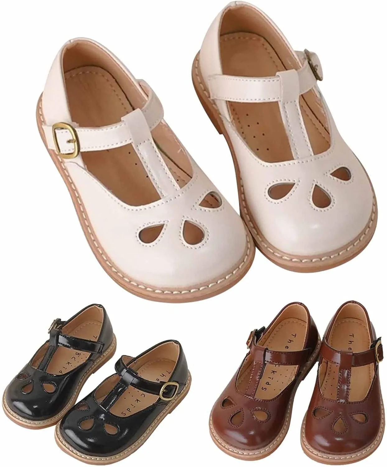 Toddler Girl Mary Jane Dress Shoes, 2025 Ballet Flats for 2 to 12 Kids Party School Flat Bottom Non Slip Shoes