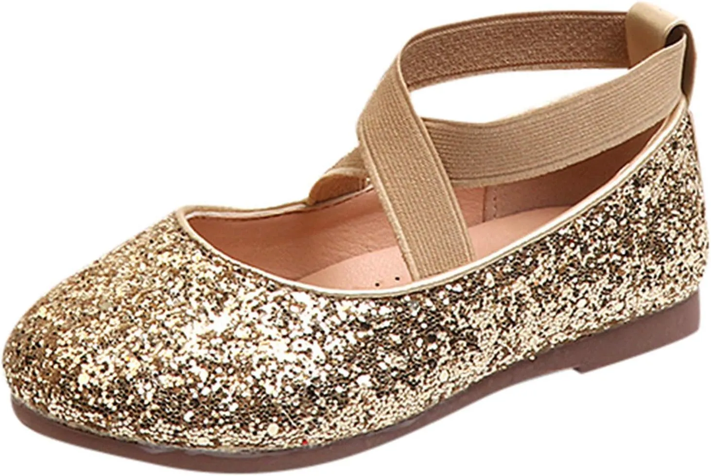 Toddler Girls Dress Glitter Princess Ballet Flat Little/Big Kids Mary Jane Ballerina Party Wedding Shoes