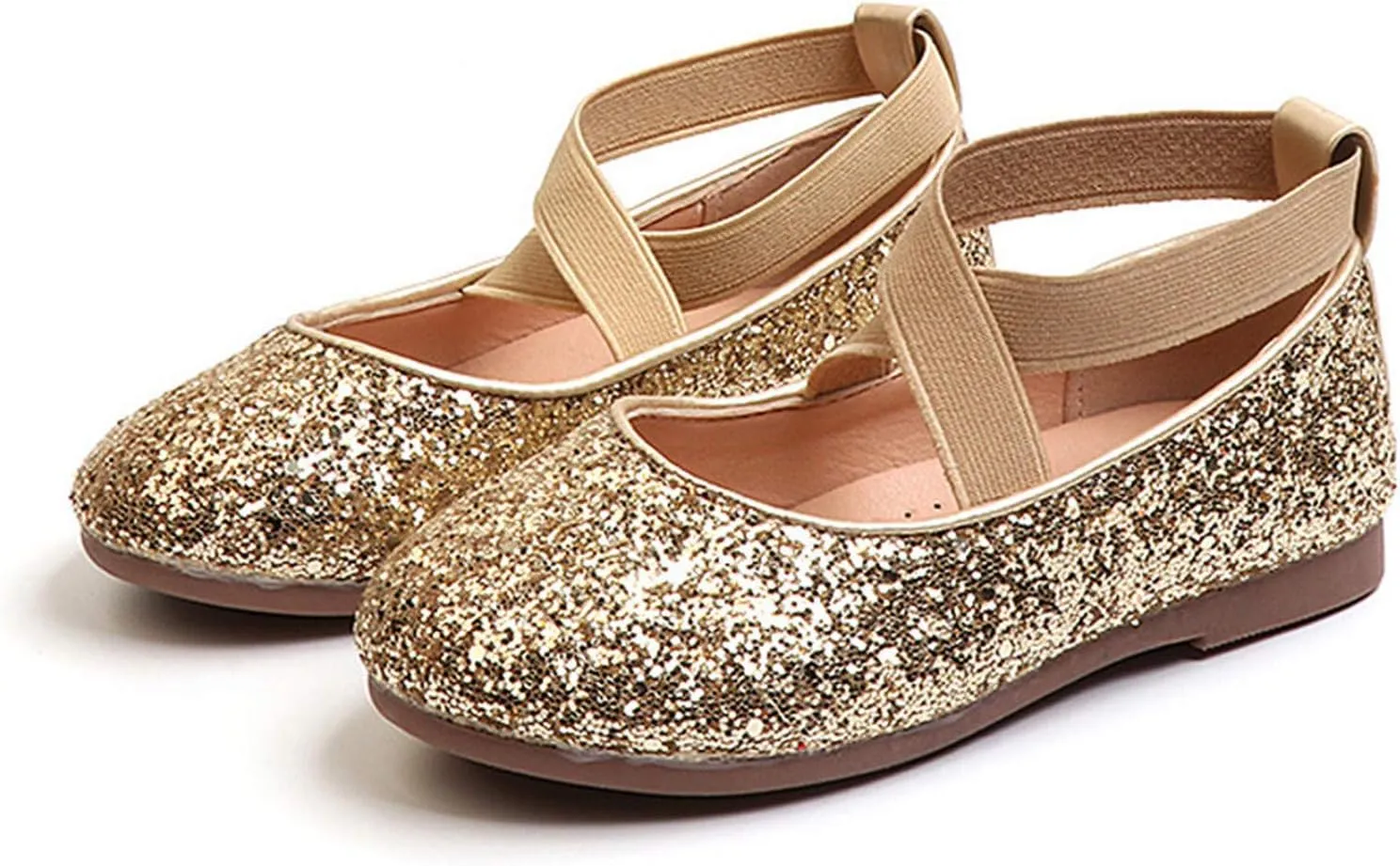 Toddler Girls Dress Glitter Princess Ballet Flat Little/Big Kids Mary Jane Ballerina Party Wedding Shoes