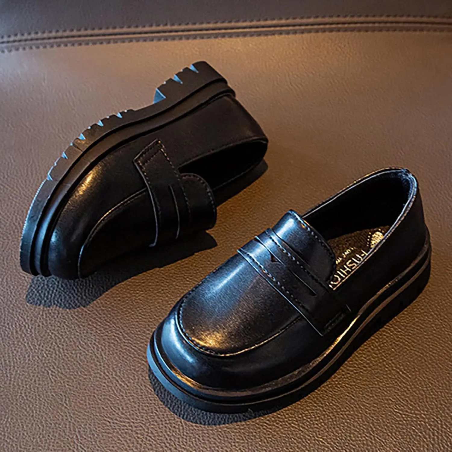 Toddler Girls Dress Shoes Little Girls Loafers School Uniform Mary Jane Flats for Girls Thick Sole Girls Slip on Shoes