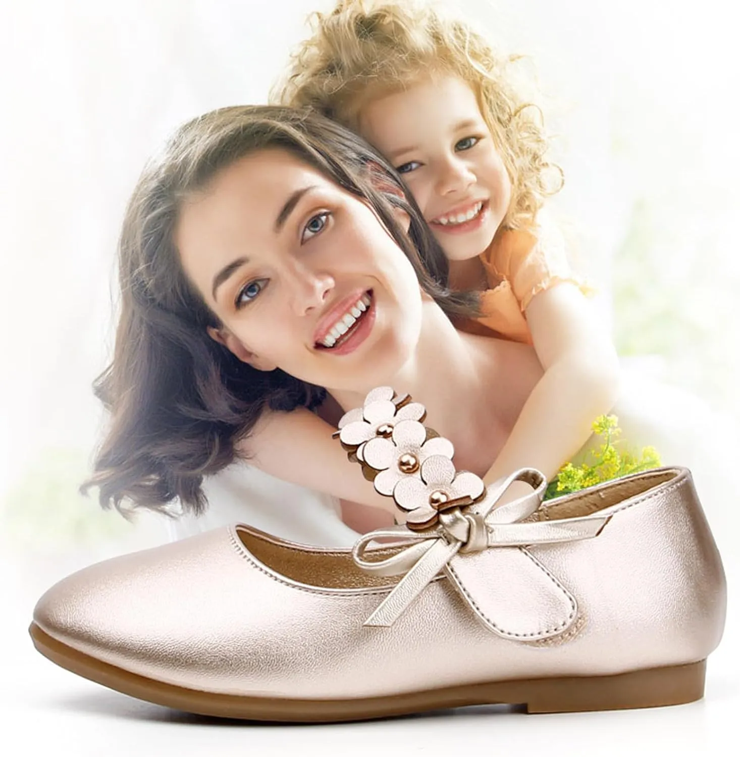 Toddler Girls Dress Shoes Party Wedding Flower School Princess Ballet Flats(Toddler/Little/Big Kid)