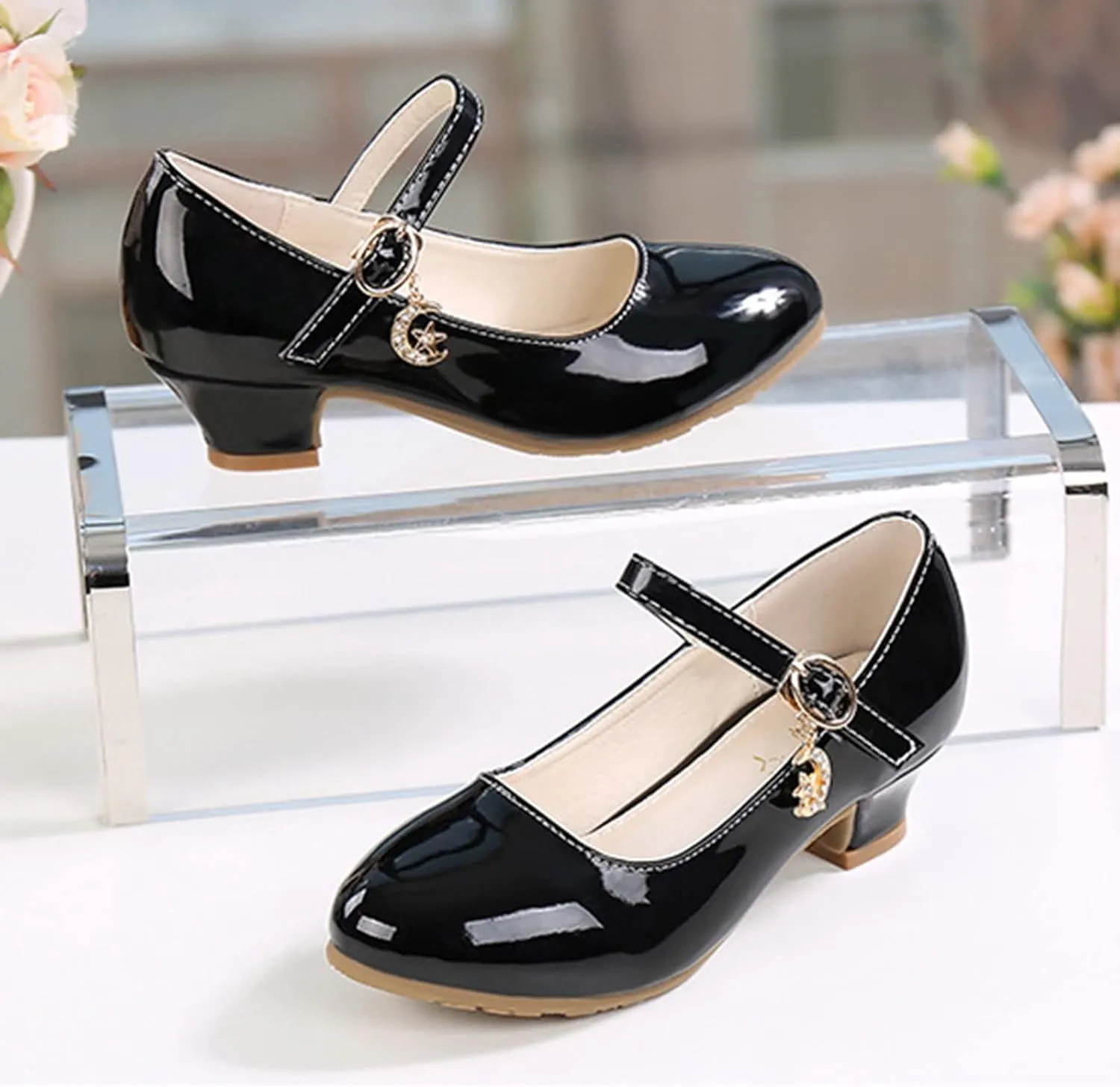 Toddler Girls Dress Shoes PU Leather Princess Shoes Dancing Show Mary Janes Wedding Party Shoes Dress up Shoes