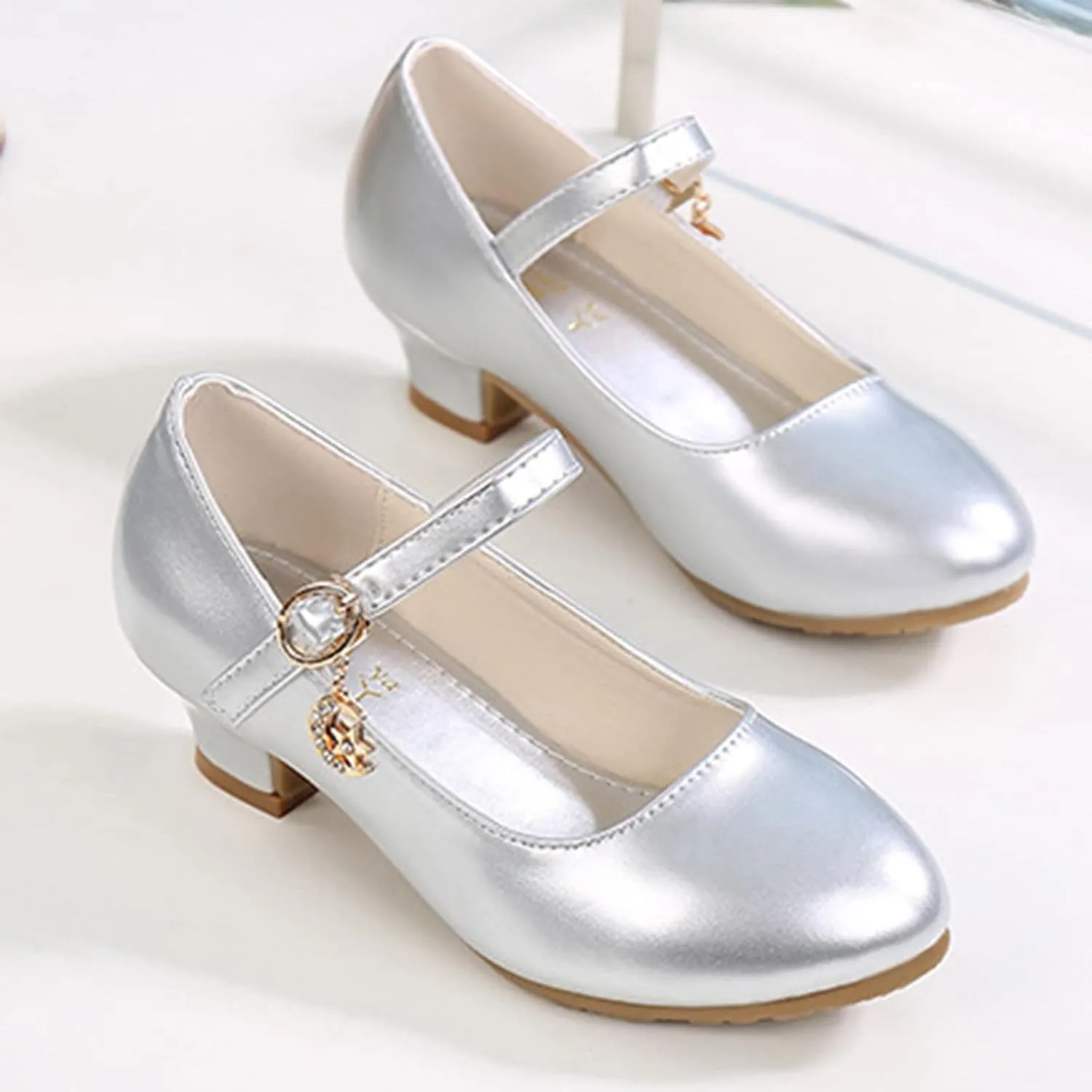 Toddler Girls Dress Shoes PU Leather Princess Shoes Dancing Show Mary Janes Wedding Party Shoes Dress up Shoes