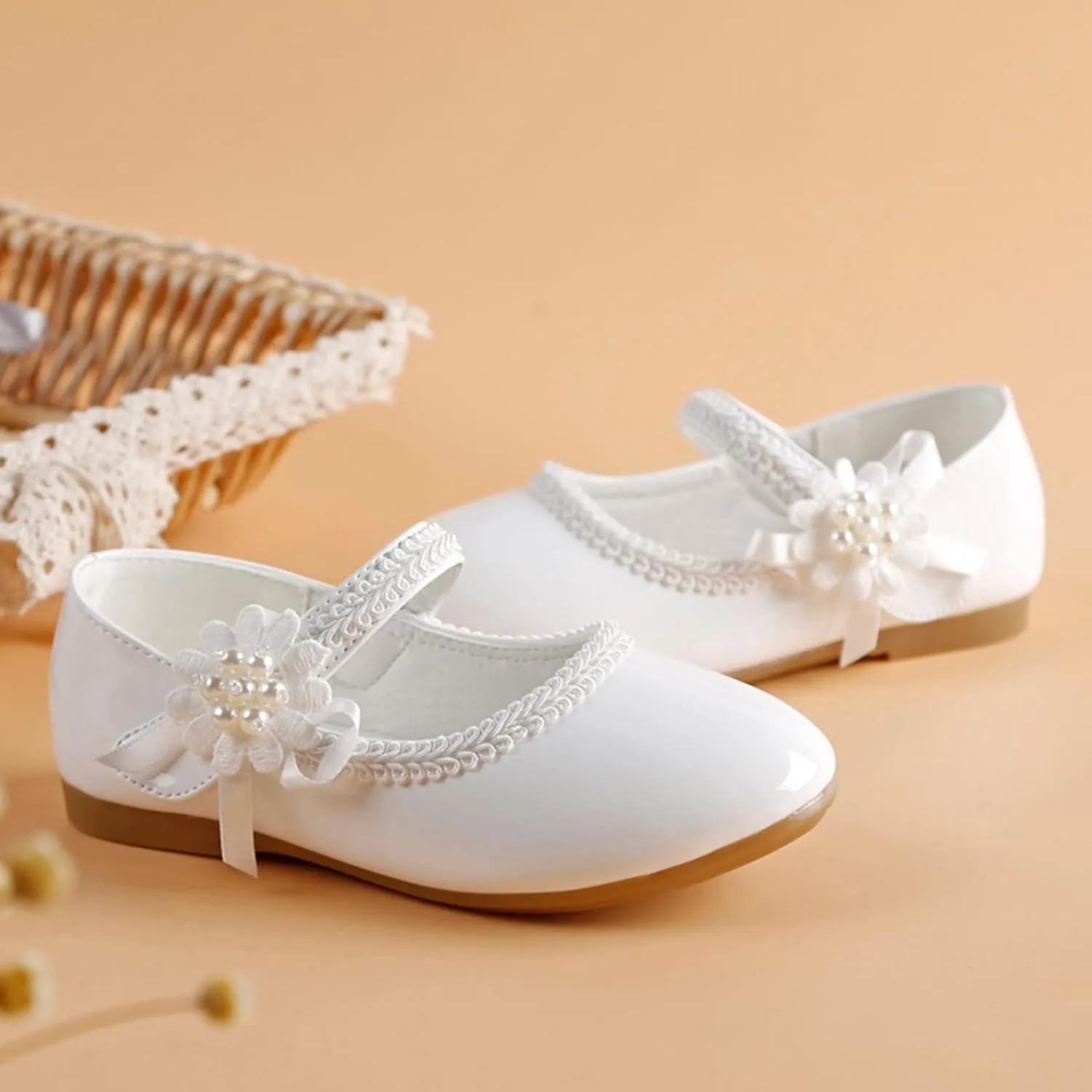 Toddler Girls Floral Ballet Flat Shoes Ballerina Mary Jane Elegant Dress Shoes for Kids Toddle Girl Shoes
