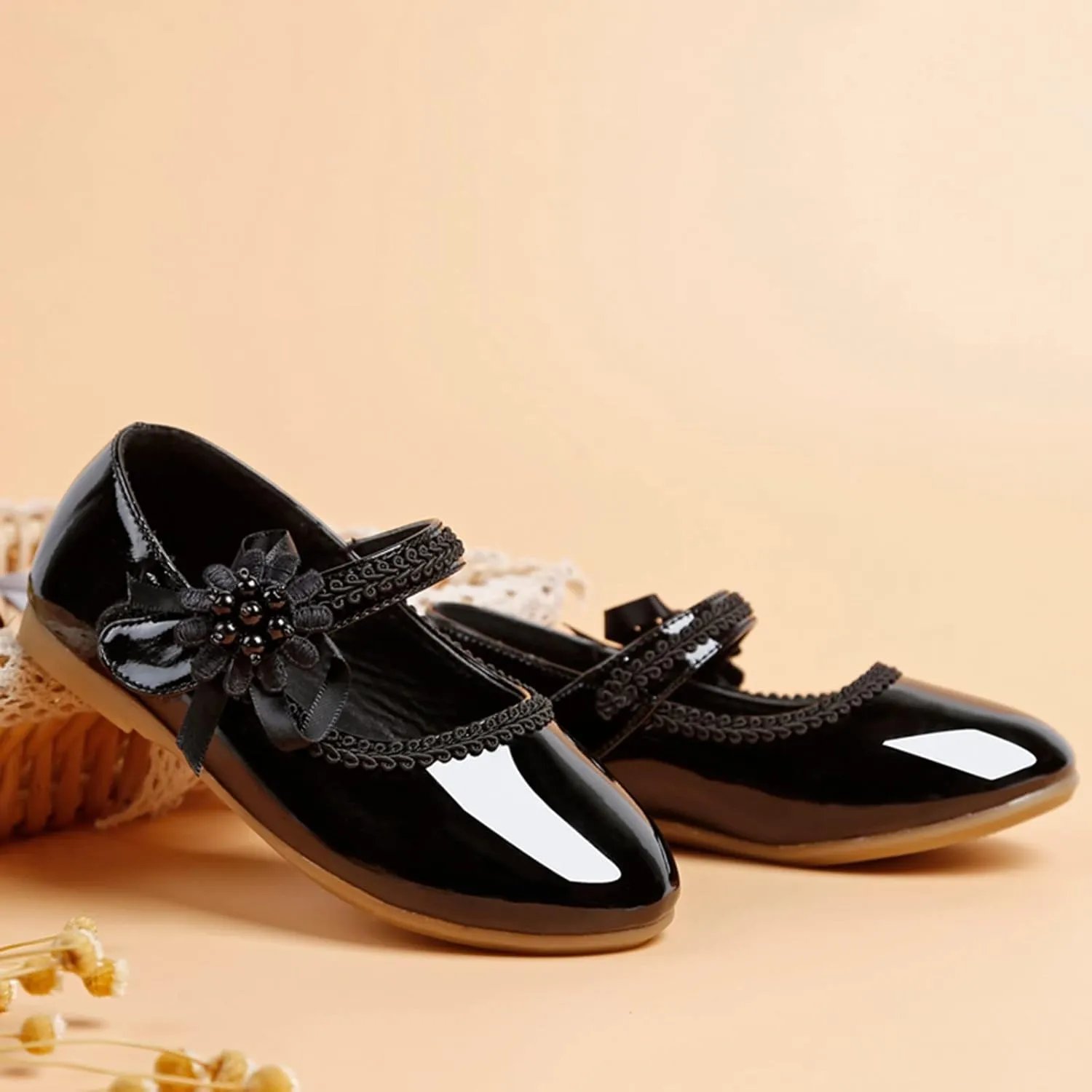 Toddler Girls Floral Ballet Flat Shoes Ballerina Mary Jane Elegant Dress Shoes for Kids Toddle Girl Shoes