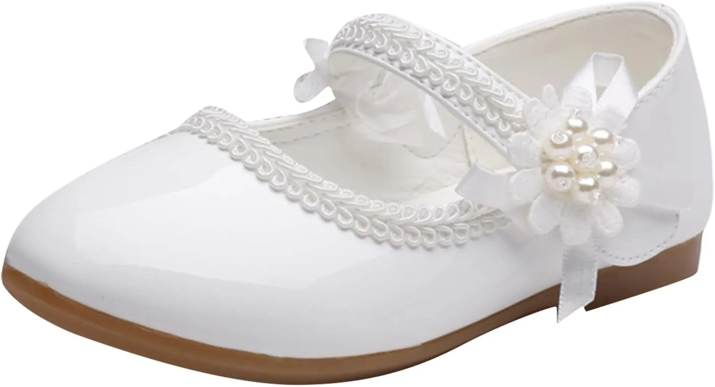 Toddler Girls Floral Ballet Flat Shoes Ballerina Mary Jane Elegant Dress Shoes for Kids Toddle Girl Shoes