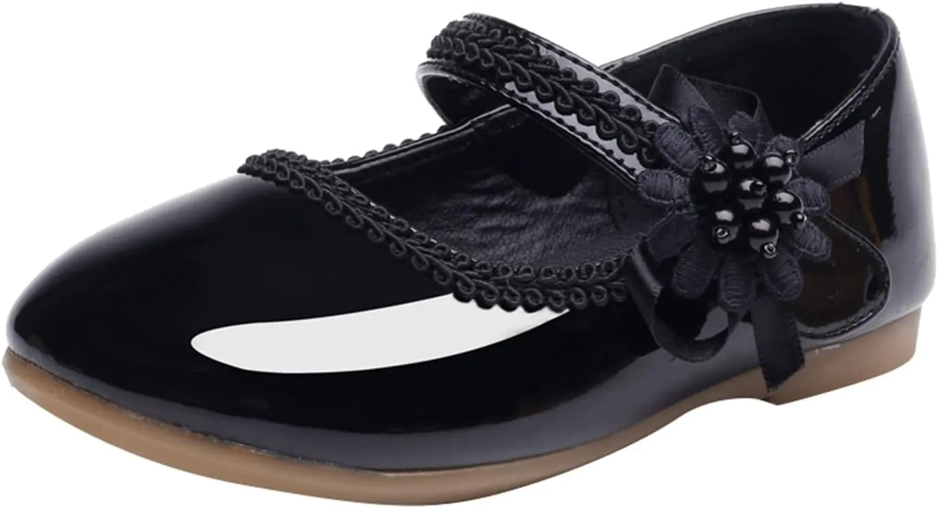 Toddler Girls Floral Ballet Flat Shoes Ballerina Mary Jane Elegant Dress Shoes for Kids Toddle Girl Shoes