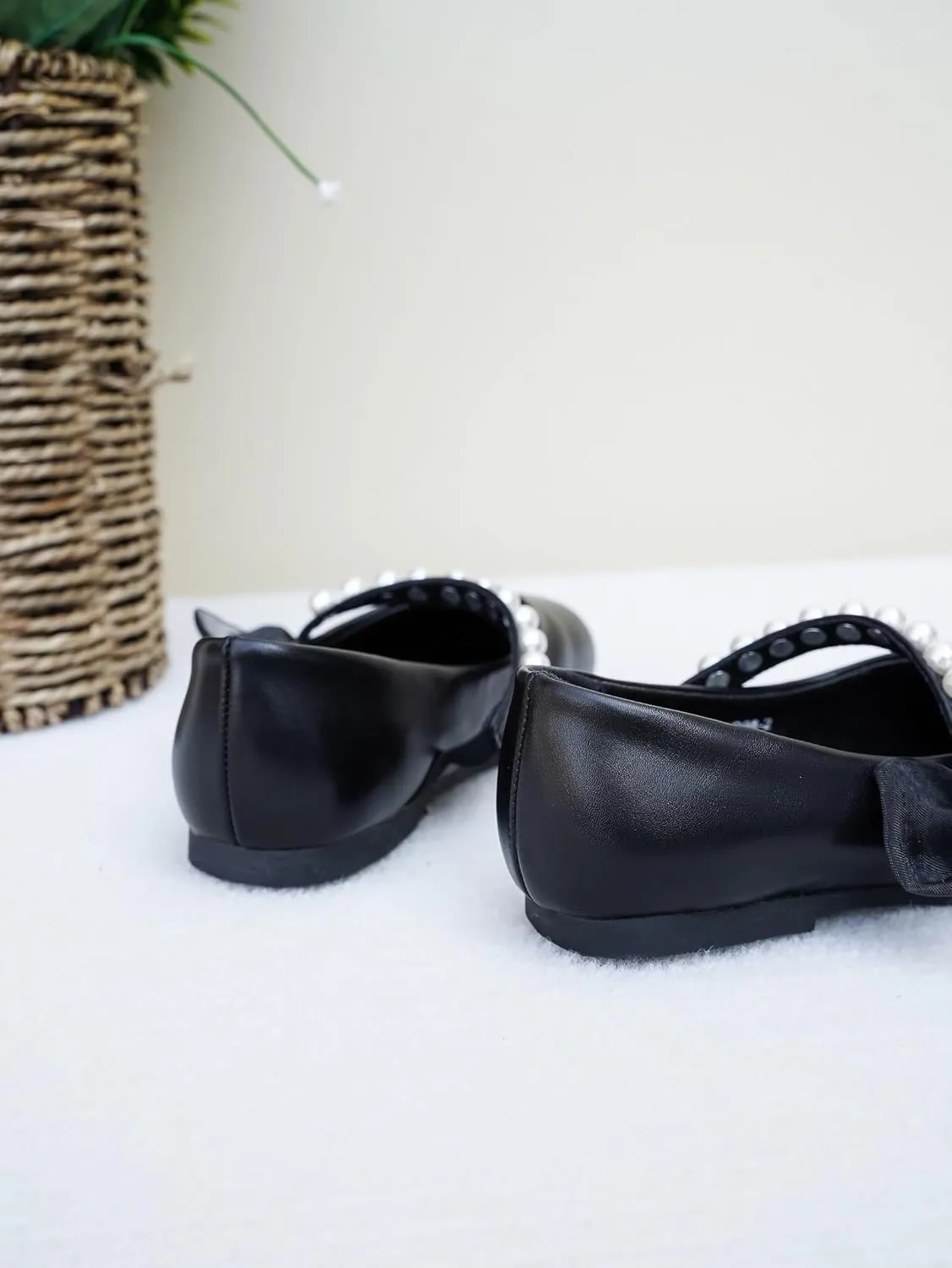 Toddler Girls Little Kid Ballet Pearl Ribbon Bows Flats Mary Jane Party Dress Shoes