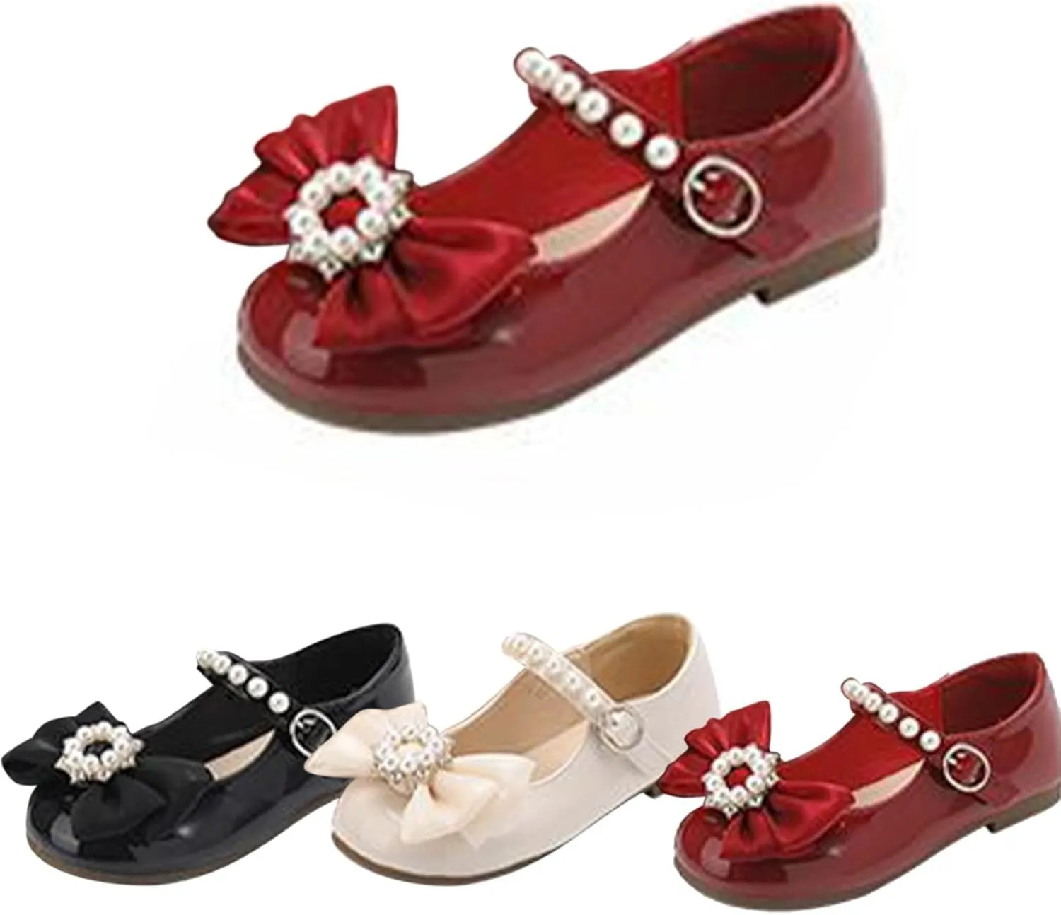 Toddler Girls Mary Jane Ballet Flats Little Girl Dress Shoes for School Party Wedding Prom Uniform