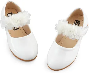 Toddler Girls Mary Jane Dress Shoes Little Kids Ballet Flats Bowkont Flower Wedding Party School Princess Shoes
