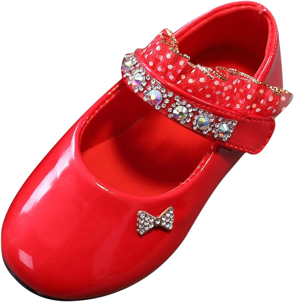 Toddler Girls Mary Jane Flats Toddler Girls Glitter Dress Wedding Ballet Shoes Patent Leather Shoes for Kids