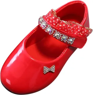 Toddler Girls Mary Jane Flats Toddler Girls Glitter Dress Wedding Ballet Shoes Patent Leather Shoes for Kids