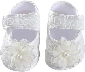 Toddler Girls Princess Dress Shoes Infant Lace Flower Ballet Mary Jane Flats Prewalker Wedding Party Baptism Shoes
