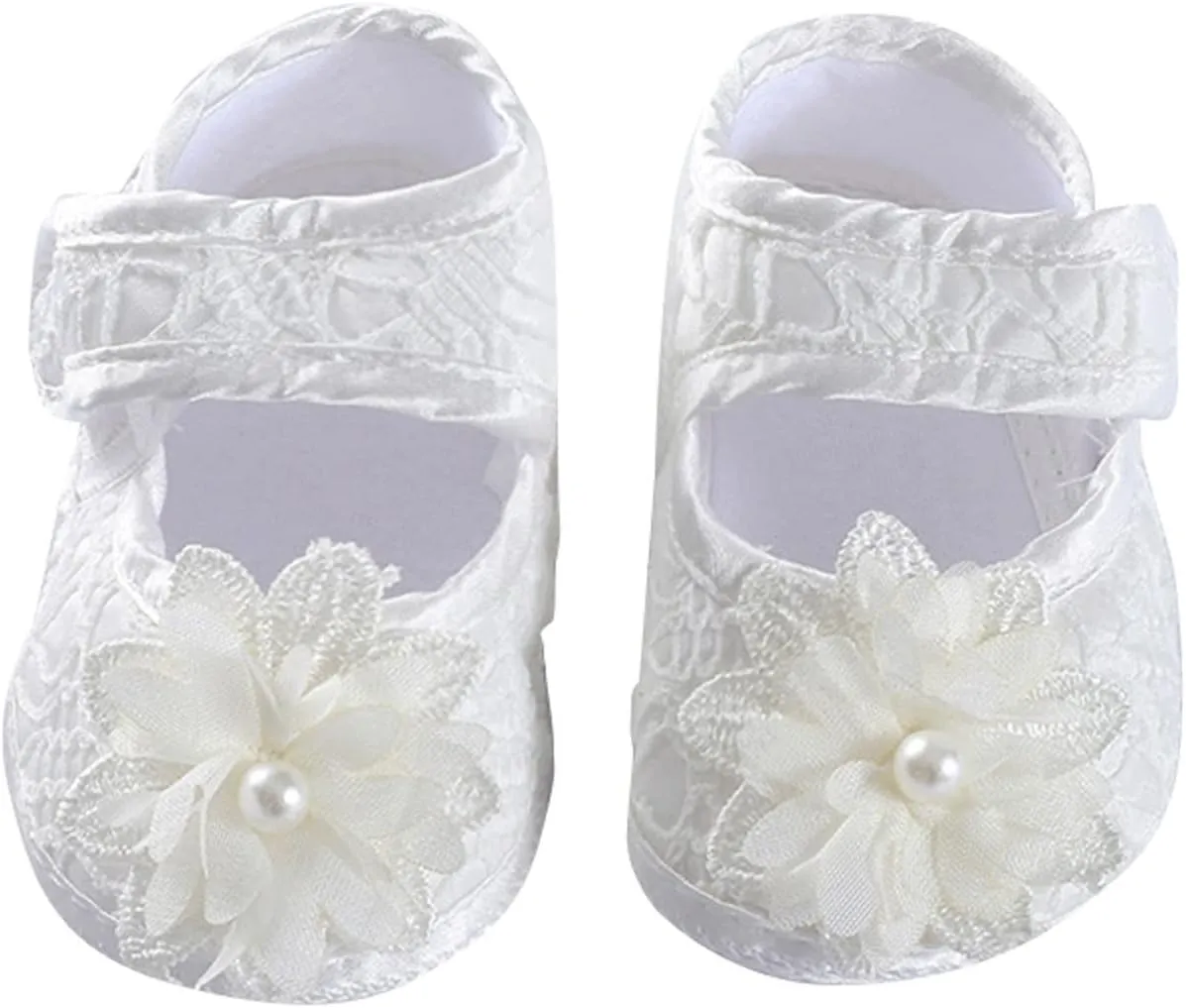 Toddler Girls Princess Dress Shoes Infant Lace Flower Ballet Mary Jane Flats Prewalker Wedding Party Baptism Shoes