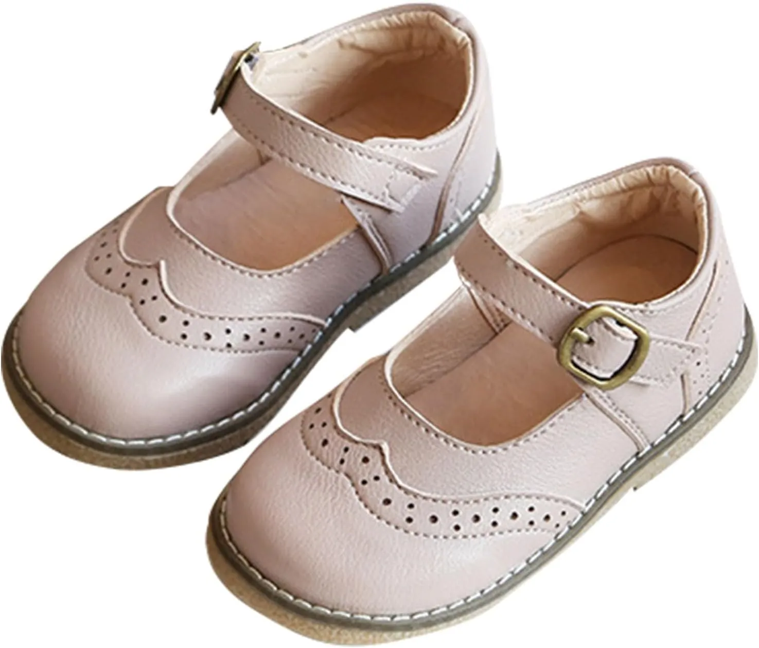 Toddler Little Girl Mary Jane Dress Shoes Ballet Flats for Girl Ankle Strap Party School Bowknot Shoes