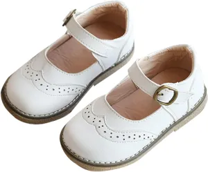 Toddler Little Girl Mary Jane Dress Shoes Ballet Flats for Girl Ankle Strap Party School Bowknot Shoes