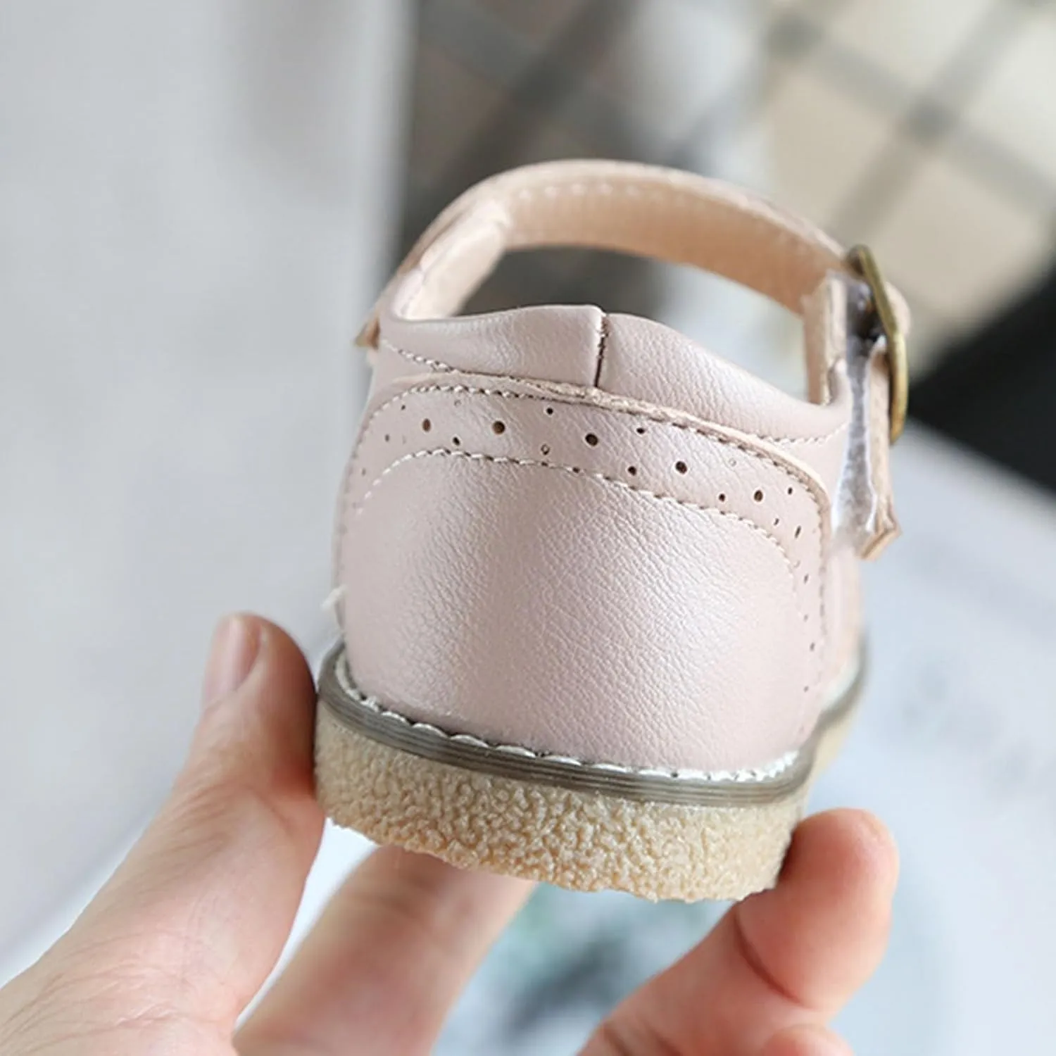 Toddler Little Girl Mary Jane Dress Shoes Ballet Flats for Girl Ankle Strap Party School Bowknot Shoes