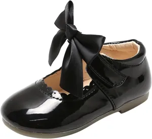 Toddler Little Girls Party Dress Shoes Slip On Mary Jane Ballerina Flats Flower Girl Shoes for School Wedding