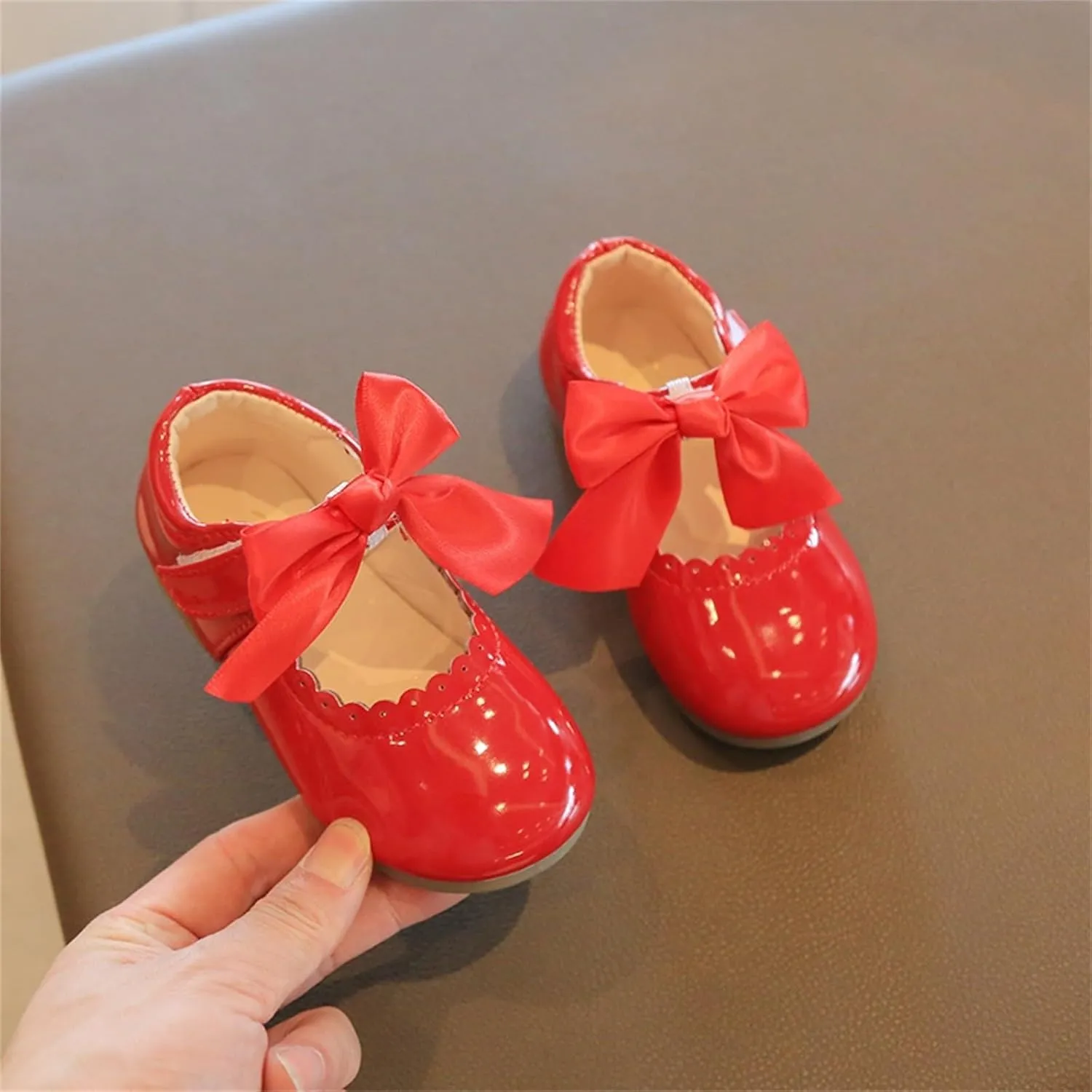 Toddler Little Girls Party Dress Shoes Slip On Mary Jane Ballerina Flats Flower Girl Shoes for School Wedding