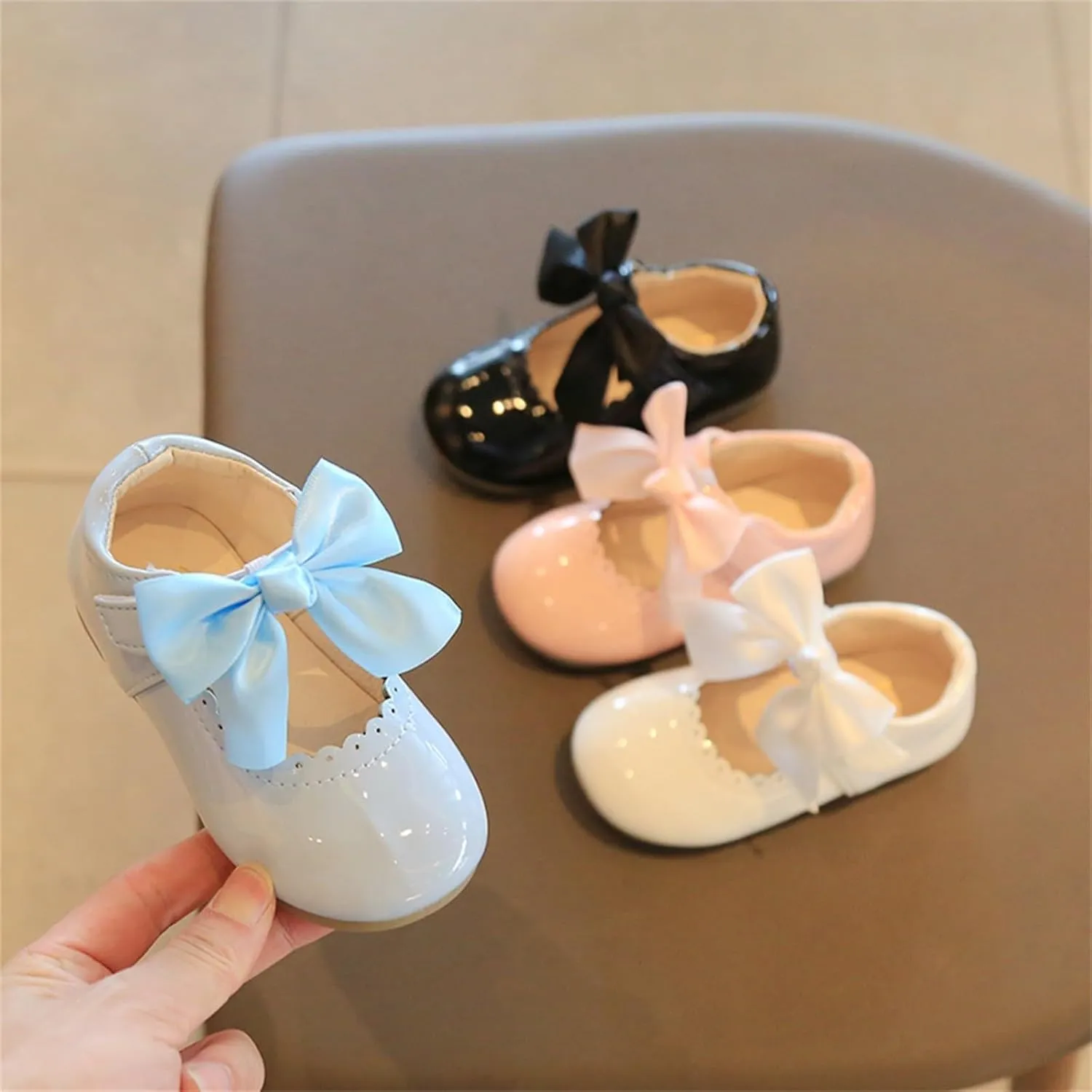 Toddler Little Girls Party Dress Shoes Slip On Mary Jane Ballerina Flats Flower Girl Shoes for School Wedding