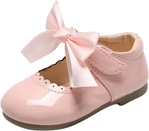 Toddler Little Girls Party Dress Shoes Slip On Mary Jane Ballerina Flats Flower Girl Shoes for School Wedding