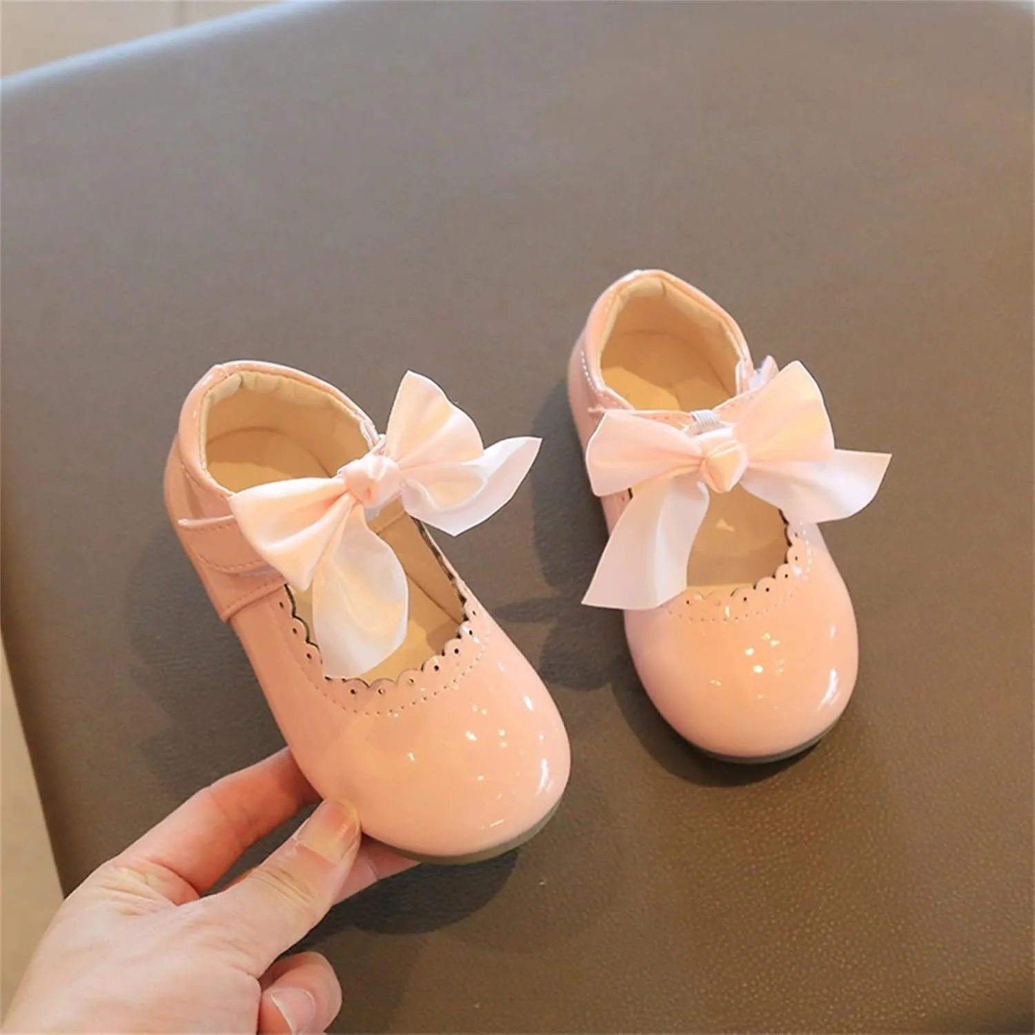Toddler Little Girls Party Dress Shoes Slip On Mary Jane Ballerina Flats Flower Girl Shoes for School Wedding