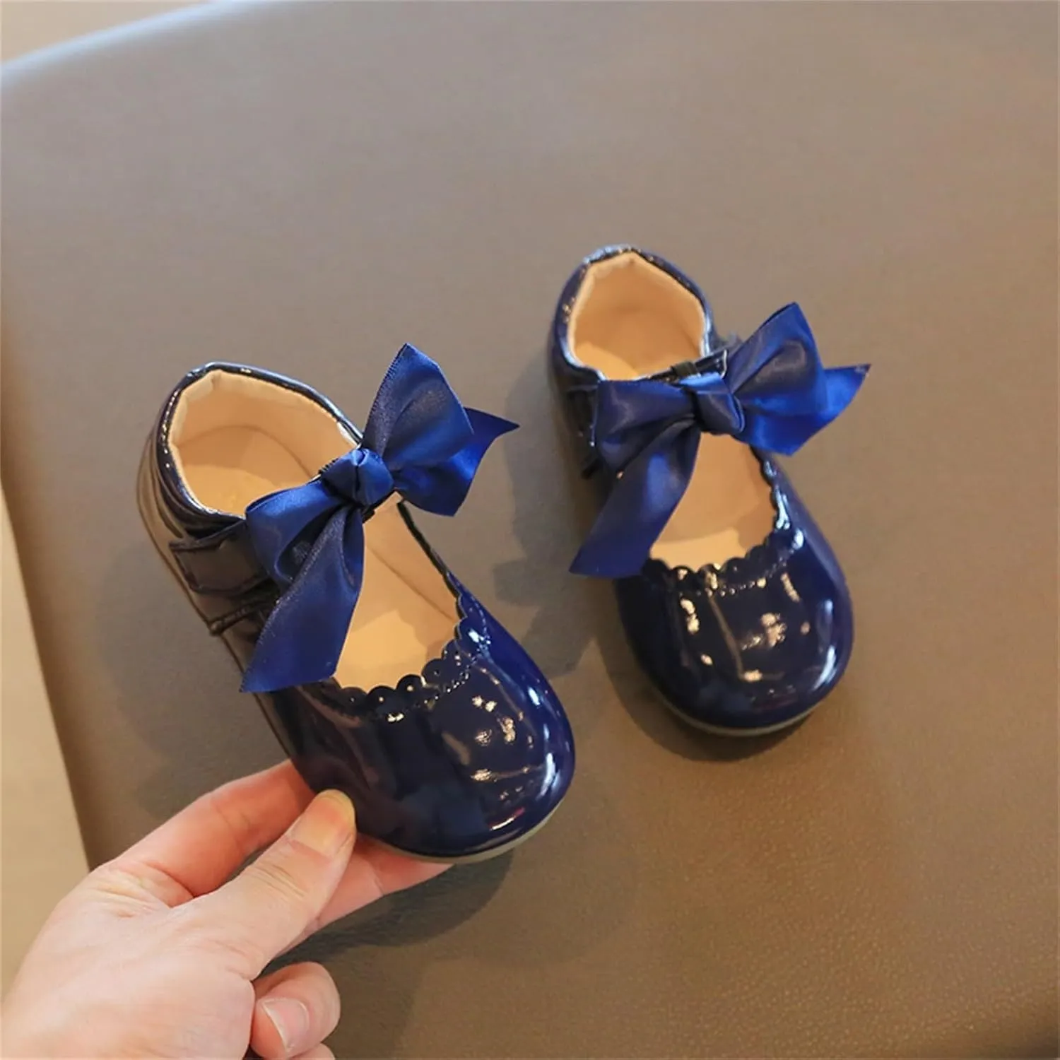 Toddler Little Girls Party Dress Shoes Slip On Mary Jane Ballerina Flats Flower Girl Shoes for School Wedding