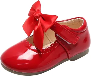 Toddler Little Girls Party Dress Shoes Slip On Mary Jane Ballerina Flats Flower Girl Shoes for School Wedding