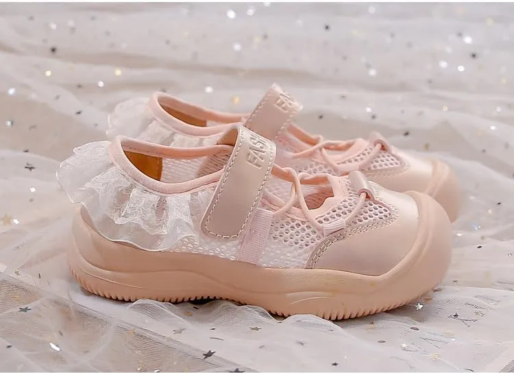 Toddler Little Girls Sneakers Shoes Ballet Style Summer Breathable Sports Sandals Casual Fashion Sneakers,Pink,Toddler Size 6.5