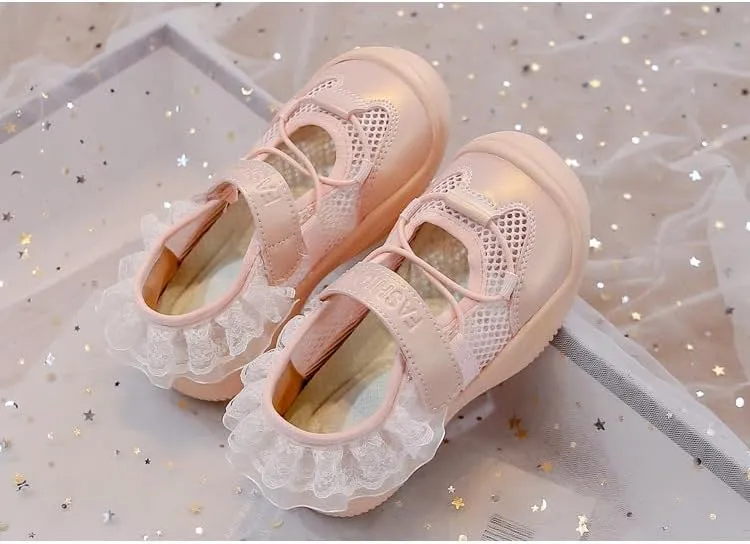 Toddler Little Girls Sneakers Shoes Ballet Style Summer Breathable Sports Sandals Casual Fashion Sneakers,Pink,Toddler Size 6.5