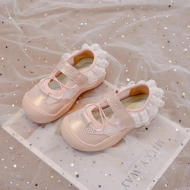 Toddler Little Girls Sneakers Shoes Ballet Style Summer Breathable Sports Sandals Casual Fashion Sneakers,Pink,Toddler Size 6.5