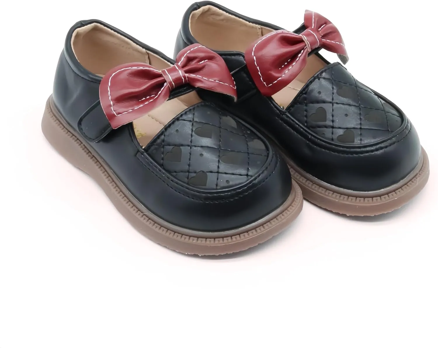 Toddler& Little Girls Dress Shoes Little Girls Loafers School Uniform Mary Jane Flats Little Girls Flower Dress Party Dance Performance Shoes Thick Non-Slip Sole Casual Shoe