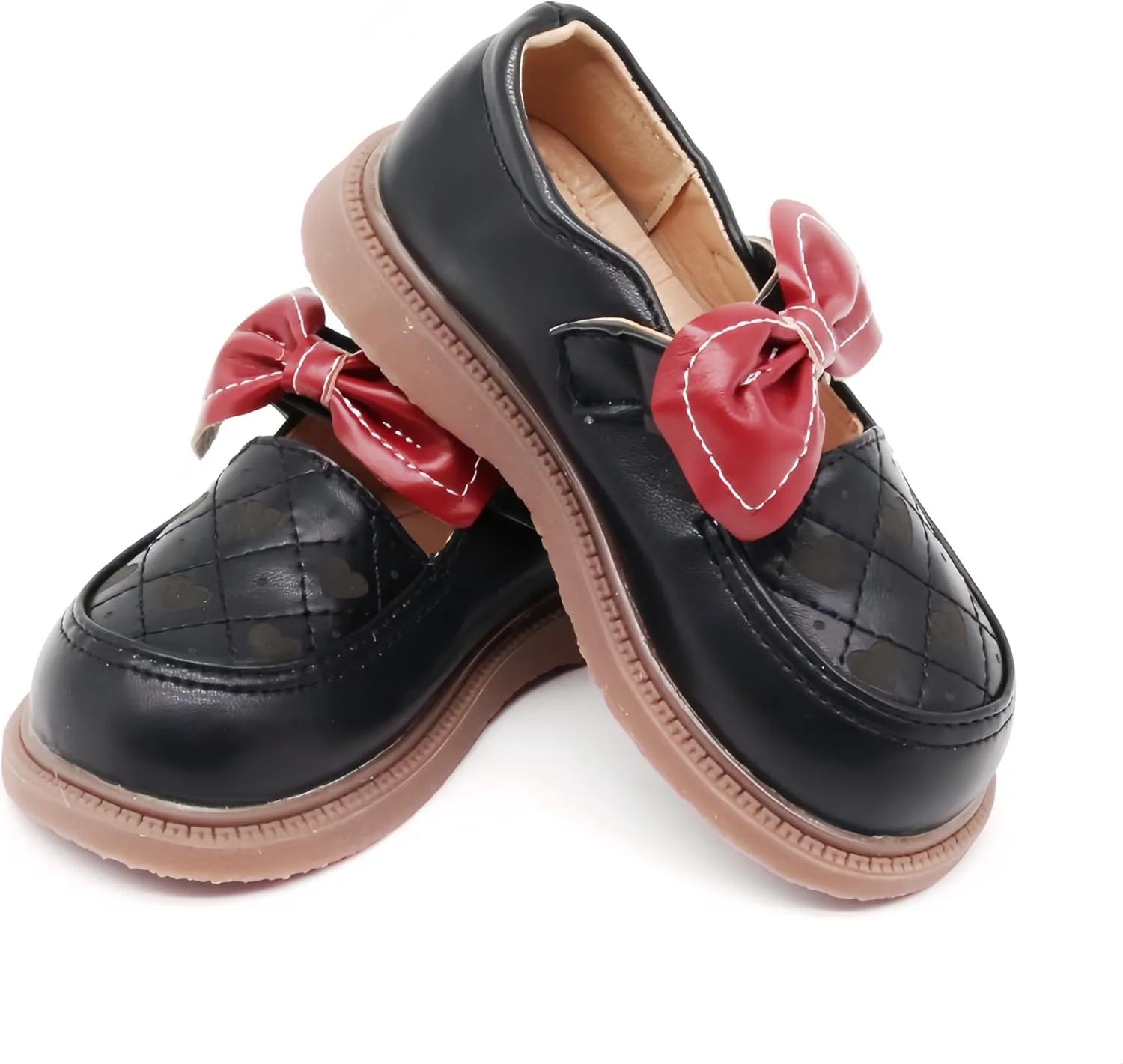 Toddler& Little Girls Dress Shoes Little Girls Loafers School Uniform Mary Jane Flats Little Girls Flower Dress Party Dance Performance Shoes Thick Non-Slip Sole Casual Shoe