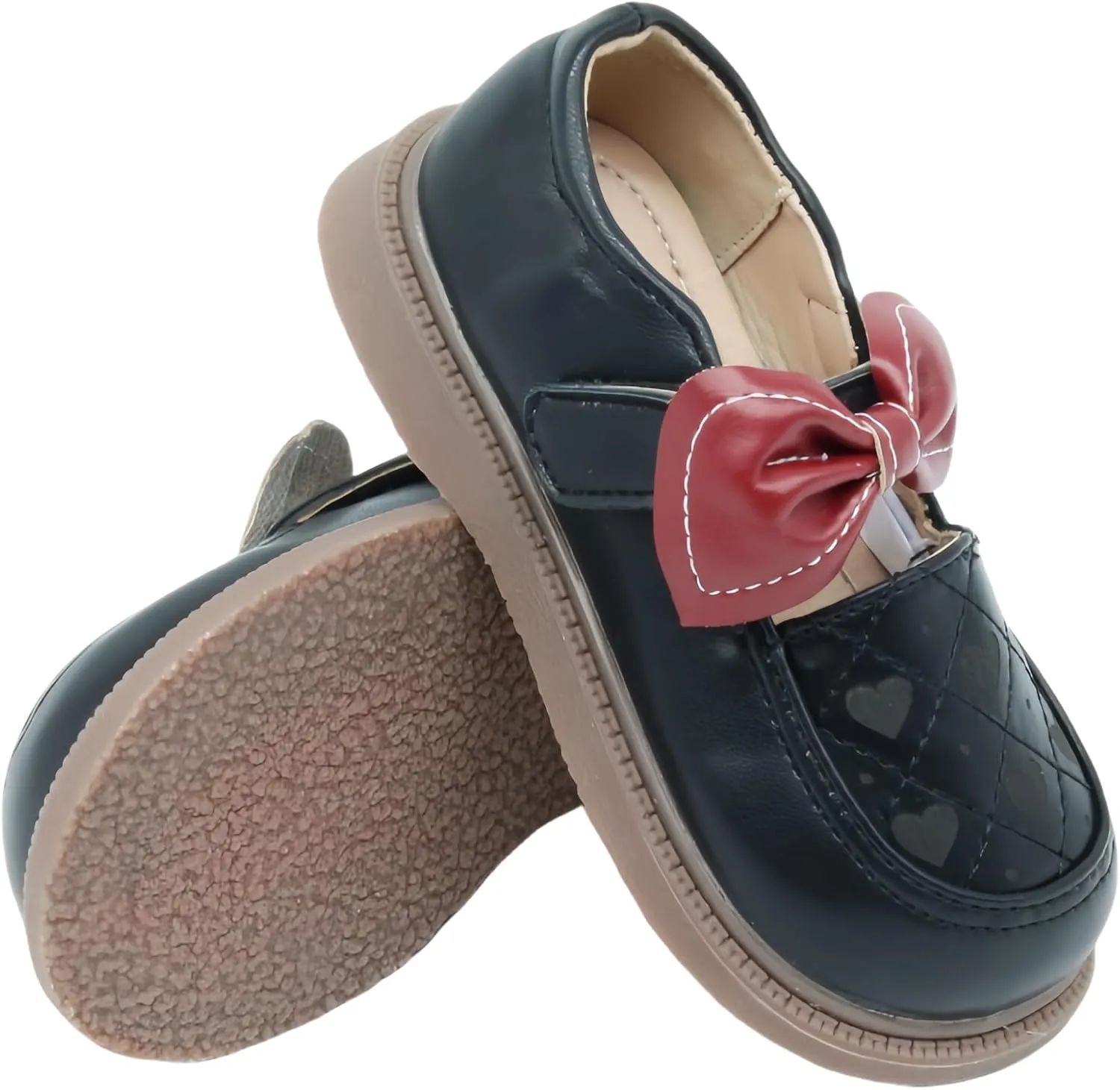 Toddler& Little Girls Dress Shoes Little Girls Loafers School Uniform Mary Jane Flats Little Girls Flower Dress Party Dance Performance Shoes Thick Non-Slip Sole Casual Shoe