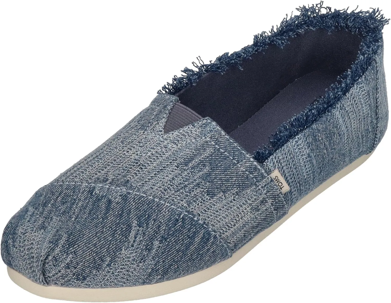 TOMS - Womens Alpargata Classic Espadrille, Color Dark Sky Textured Denim/Fray, Size: 6.5 B(M) US