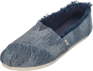 TOMS - Womens Alpargata Classic Espadrille, Color Dark Sky Textured Denim/Fray, Size: 6.5 B(M) US
