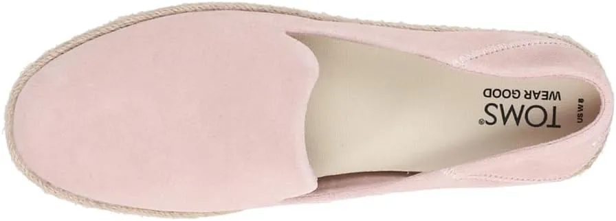 TOMS Womens Carolina Suede Espadrille Slip On Flats Casual - Pink