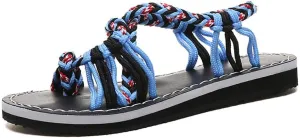 Ulalaza Women's Casual T-Strap Thong Rhinestone Jewel Non-Slip Flip Flop Sandals Flat Comfort Heel Cushion Ladies Beach Summer Bohemian Sexy Dress Sandals for Wedding Party Vacation Travel