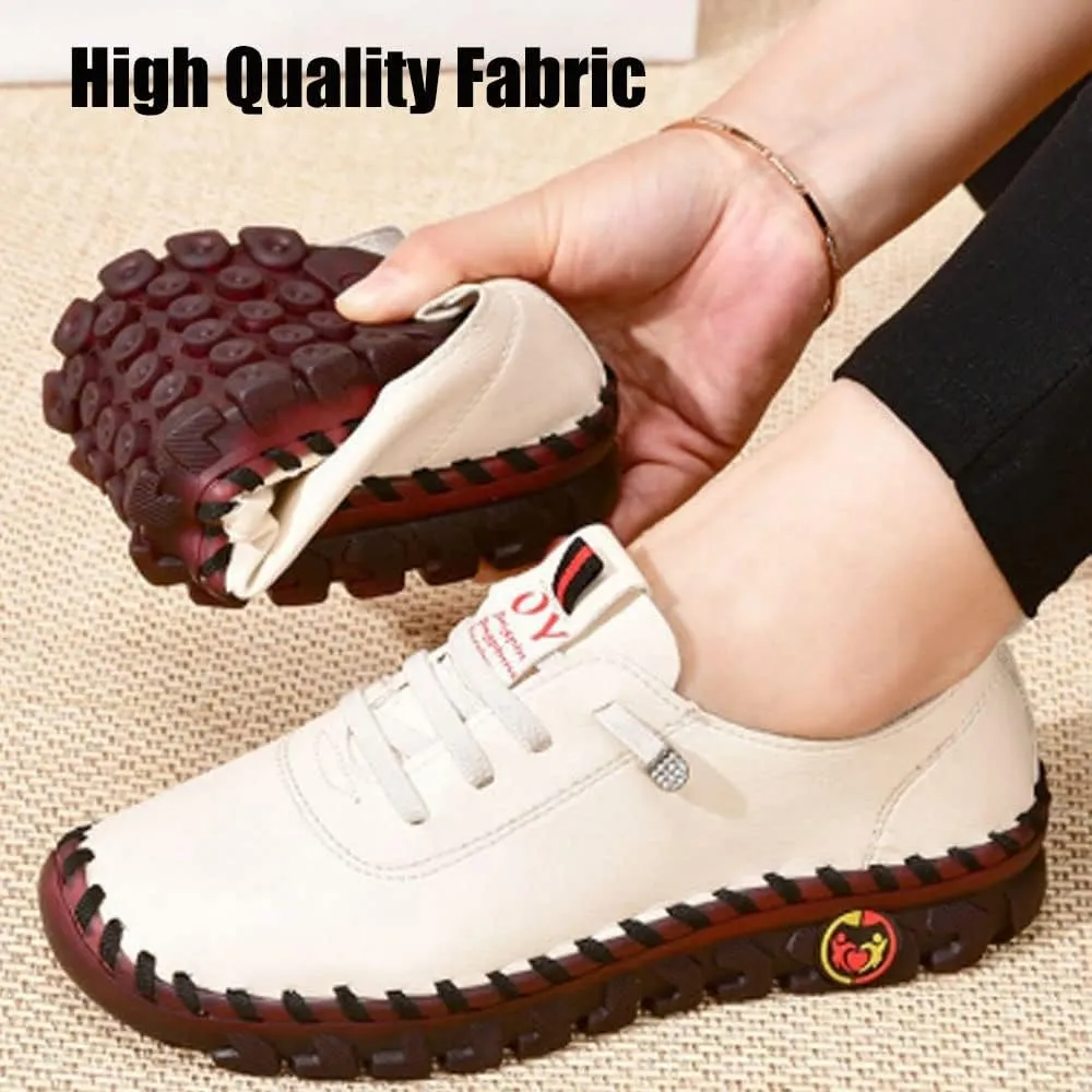 Ultra Soft Orthopedic Shoes for Women 2023, Leather Soft Bottom Flat Shoes, Non-Slip Breathable Round Head Shoes