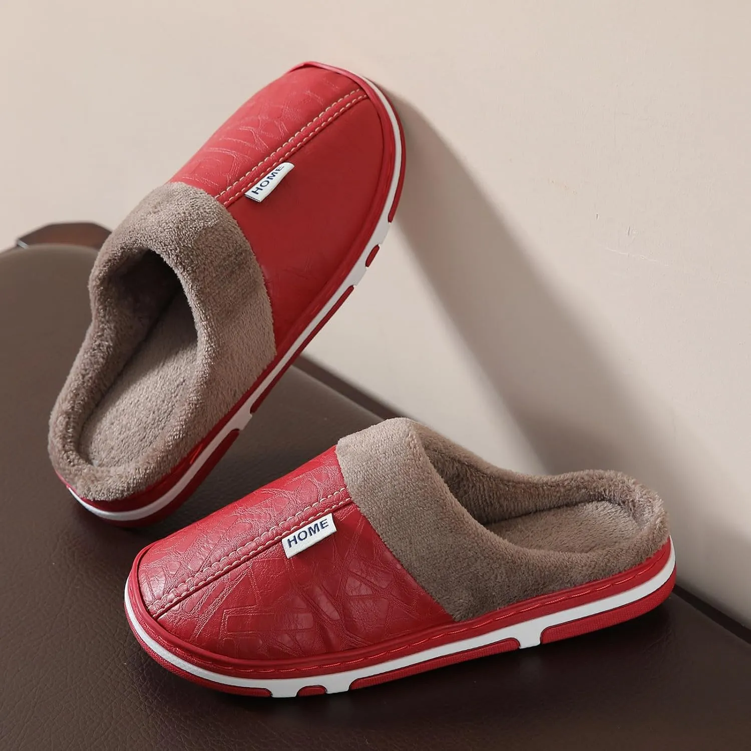 Unisex House Slippers Slip on Fuzzy Memory Foam Slippers Scuff Outdoor Indoor Warm Plush Bedroom Shoes Cloud Slides